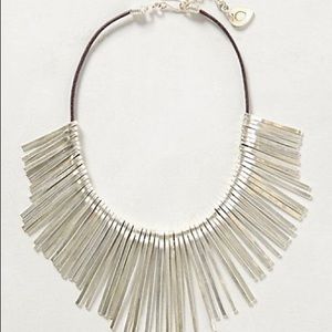 Anthropologie Root Needles Necklace - Silver